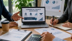 Réunion de finances commerciales en cours
